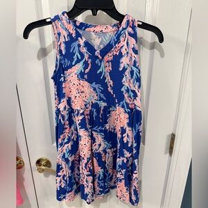 Lilly Pulitzer Blue and Coral Print dress